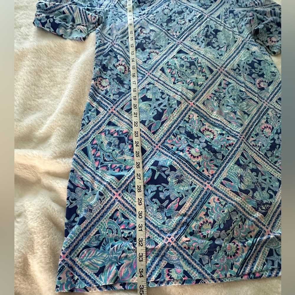 Lilly Pulitzer UPF +50 Sophie Dress Zanzibar Blue Meet Me On The Dock size large - Picture 9 of 9